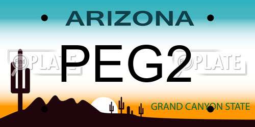 PEG2 Arizona License Plate