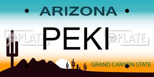 PEKI Arizona License Plate