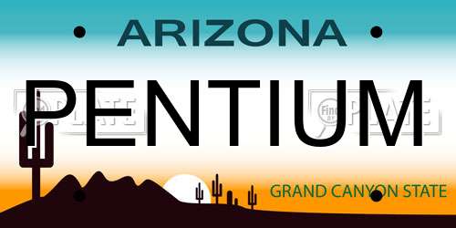 PENTIUM Arizona License Plate