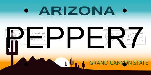 PEPPER7 Arizona License Plate