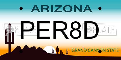 PER8D Arizona License Plate
