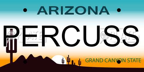 PERCUSS Arizona License Plate