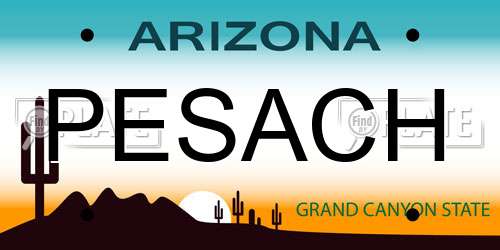PESACH Arizona License Plate