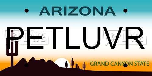 PETLUVR Arizona License Plate