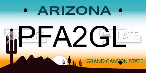 PFA2GL Arizona License Plate