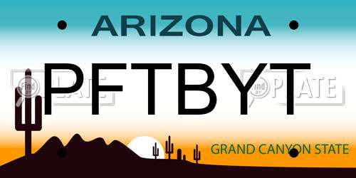 PFTBYT Arizona License Plate