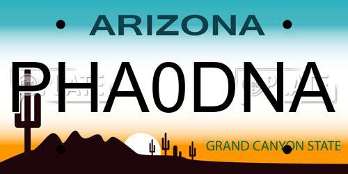 PHA0DNA Arizona License Plate