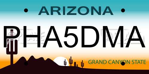 PHA5DMA Arizona License Plate