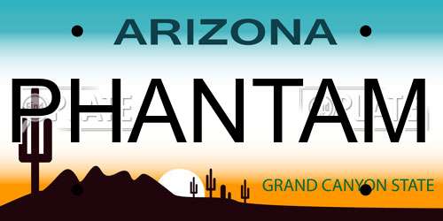 PHANTAM Arizona License Plate