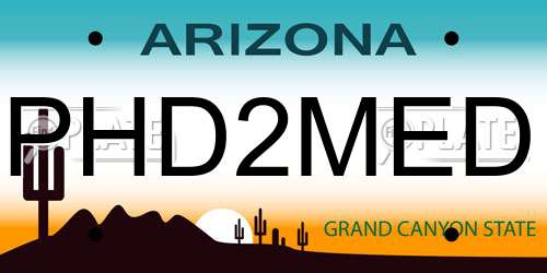 PHD2MED Arizona License Plate