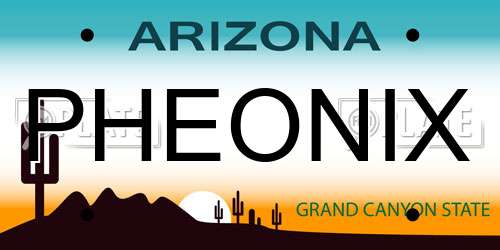 PHEONIX Arizona License Plate