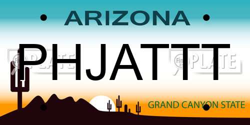 PHJATTT Arizona License Plate
