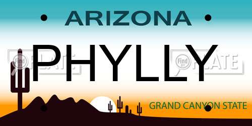 PHYLLY Arizona License Plate