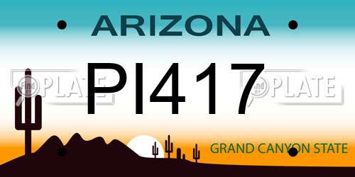 PI417 Arizona License Plate