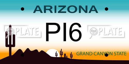 PI6 Arizona License Plate