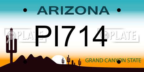 PI714 Arizona License Plate