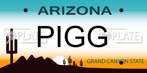 PIGG Arizona License Plate