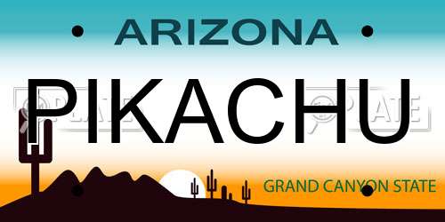 PIKACHU Arizona License Plate