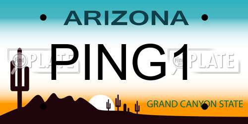 PING1 Arizona License Plate