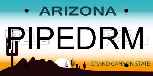 PIPEDRM Arizona License Plate