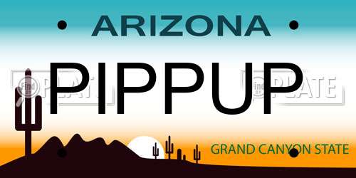 PIPPUP Arizona License Plate