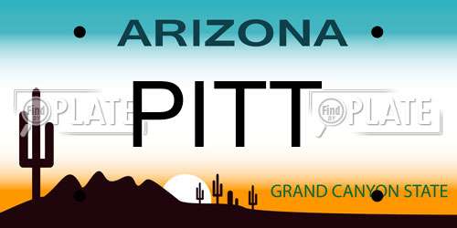 PITT Arizona License Plate