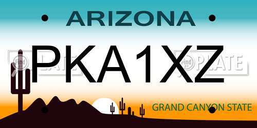 PKA1XZ Arizona License Plate