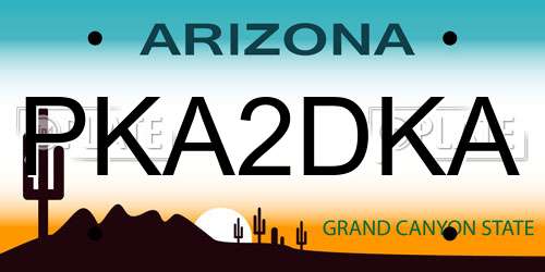PKA2DKA Arizona License Plate