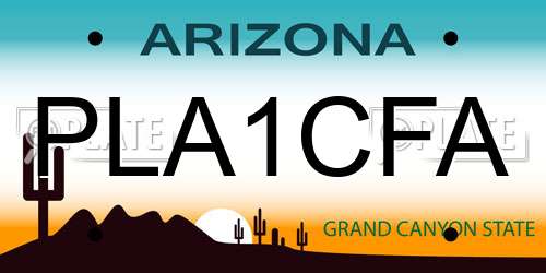 PLA1CFA Arizona License Plate
