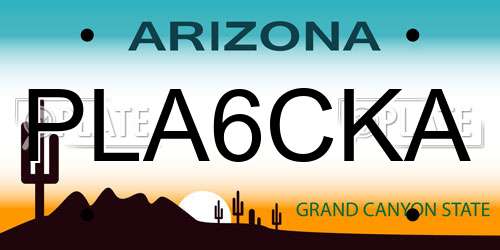 PLA6CKA Arizona License Plate