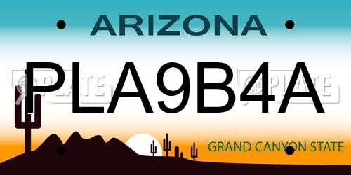 PLA9B4A Arizona License Plate