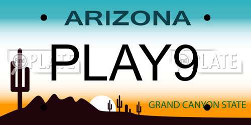 PLAY9 Arizona License Plate