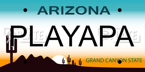 PLAYAPA Arizona License Plate