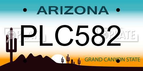 PLC582 Arizona License Plate