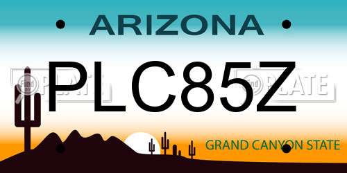 PLC85Z Arizona License Plate