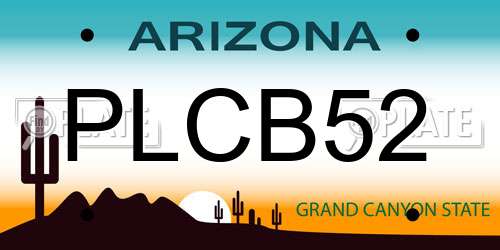 PLCB52 Arizona License Plate