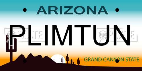 PLIMTUN Arizona License Plate