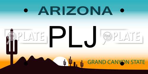 PLJ Arizona License Plate
