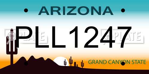 PLL1247 Arizona License Plate
