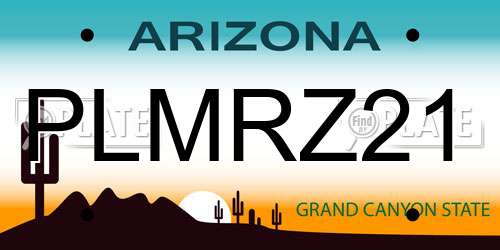 PLMRZ21 Arizona License Plate