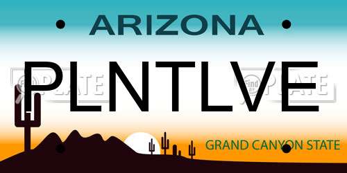 PLNTLVE Arizona License Plate
