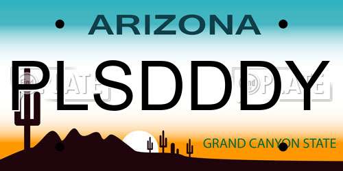 PLSDDDY Arizona License Plate