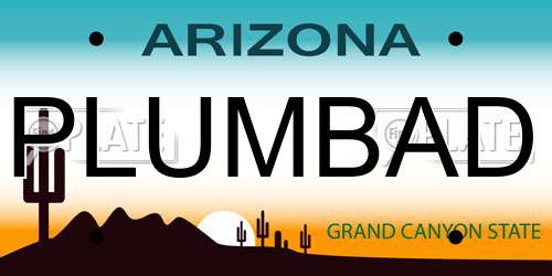 PLUMBAD Arizona License Plate