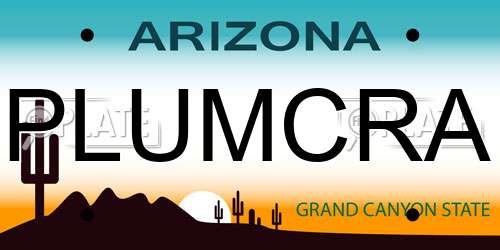 PLUMCRA Arizona License Plate