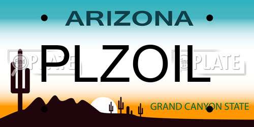 PLZOIL Arizona License Plate
