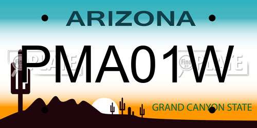 PMA01W Arizona License Plate
