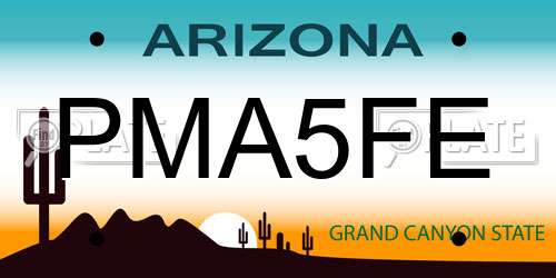 PMA5FE Arizona License Plate