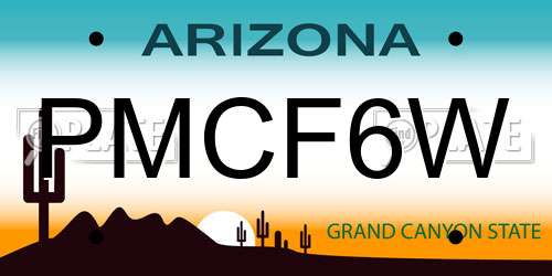 PMCF6W Arizona License Plate