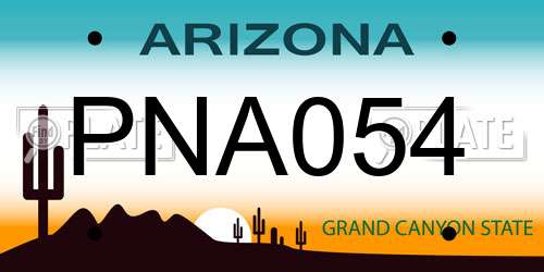 PNA054 Arizona License Plate