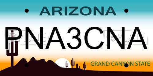PNA3CNA Arizona License Plate